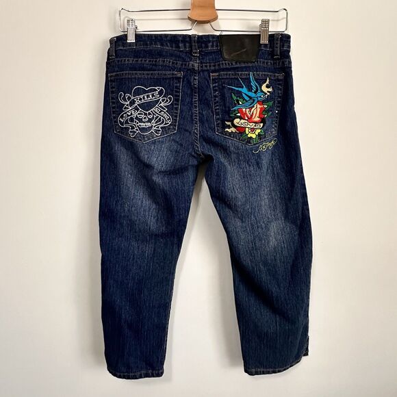 Ed Hardy X Christian Audigier Capri Jeans Love Kills Slowly Vintage 11 30x21 - Picture 9 of 11